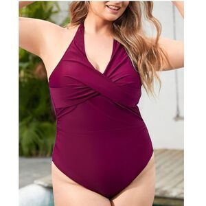 Women’s Maroon One Piece Swimsuit